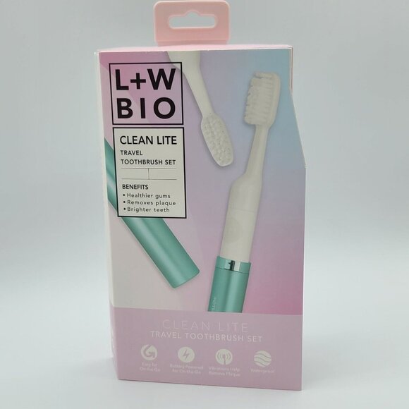 Luxe Willow L+ W Bio Clean Lite Battery Powered Travel Toothbrush (Set of 2) NEW - Picture 5 of 15
